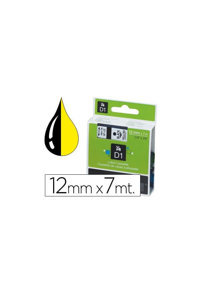 Cinta dymo 1000 negro-amarillo 12mm x 7mt d1 Cinta dymo 1000 negro-amarillo 12mm x 7mt d1