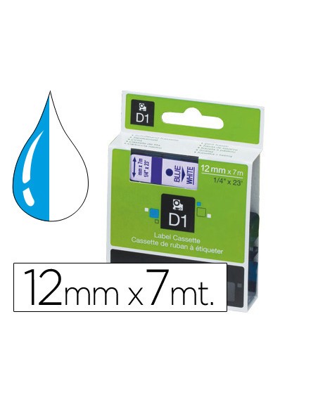 Cinta dymo 1000 azul-blanco 12mm x 7mt d1