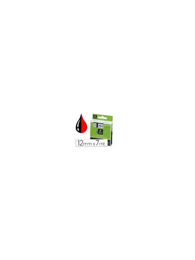 Cinta dymo 1000 negro-rojo 12mm x 7mt d1