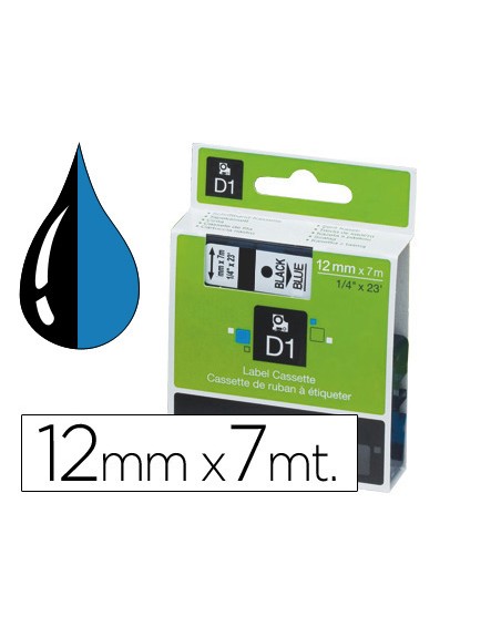 Cinta dymo 1000 negro-azul 12mm x 7mt d1