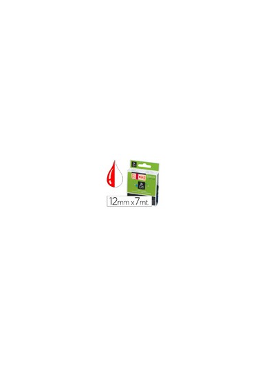 Cinta dymo 1000 rojo-blanco 12mm x 7mt d1