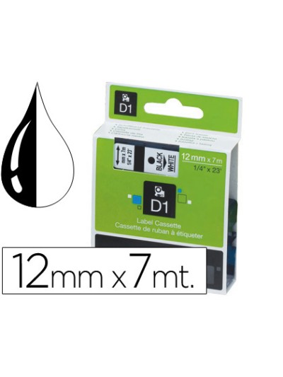 Cinta dymo 1000 negro-blanco 12mm x 7mt d1