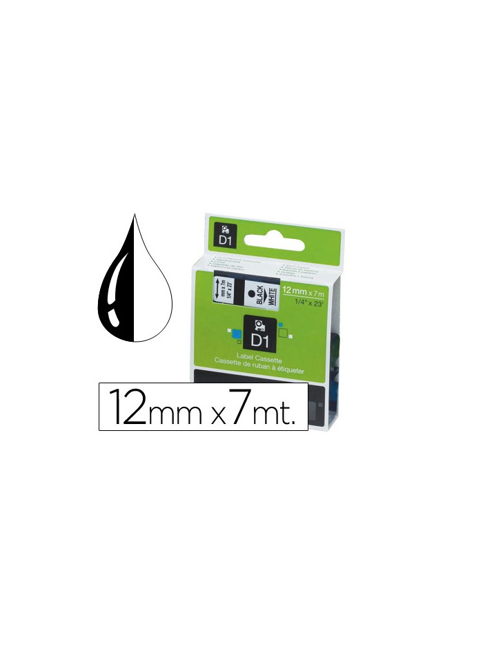 Cinta dymo 1000 negro-blanco 12mm x 7mt d1 Cinta dymo 1000 negro-blanco 12mm x 7mt d1