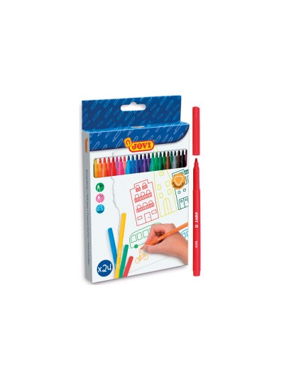 Rotulador jovi slim caja de 24 unidades colores surtidos