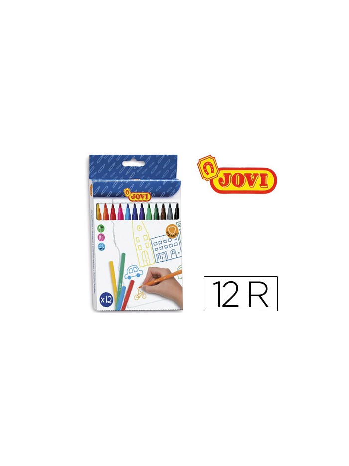 Rotulador jovi slim caja de 12 unidades colores surtidos Rotulador jovi slim caja de 12 unidades colores surtidos