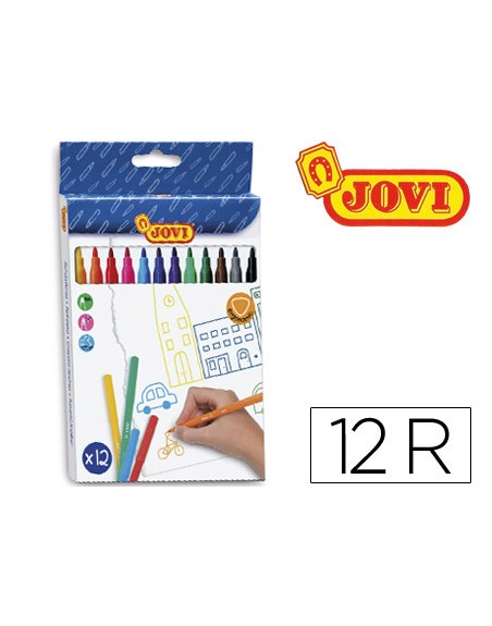 Rotulador jovi slim caja de 12 unidades colores surtidos
