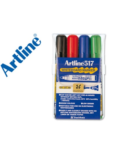 Rotulador artline pizarra ek-517/4 punta redonda 2 mm bolsa de 4 rotuladores