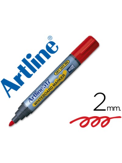 Rotulador artline pizarra ek-517 rojo punta redonda 2 mm tinta de bajo olor