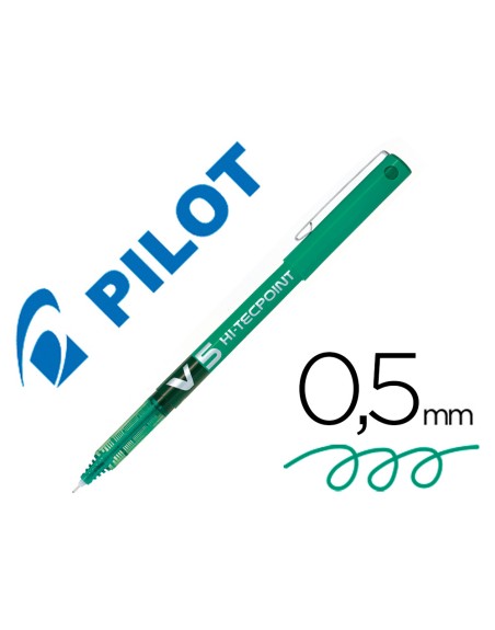 Rotulador pilot punta aguja v-5 verde 0.5 mm