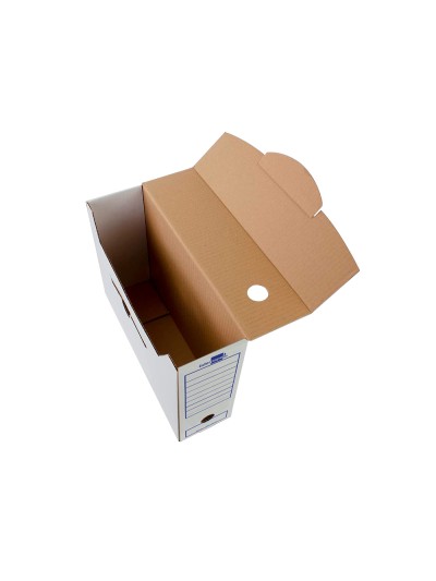 Caja archivo definitivo liderpapel 106 listados de ordenador carton reciclado 325g/m2 blanco 430x116x316 mm