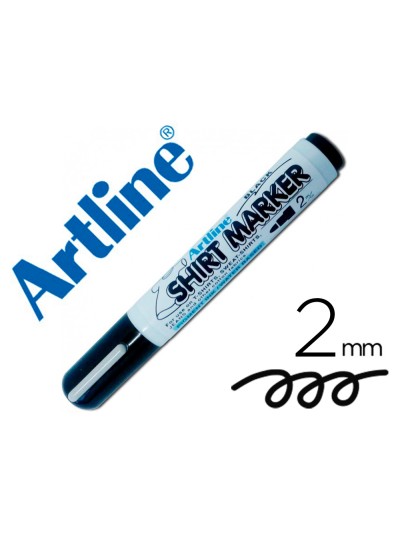 Rotulador artline camiseta ekt-2 negro punta redonda 2 mm para uso en camisetas