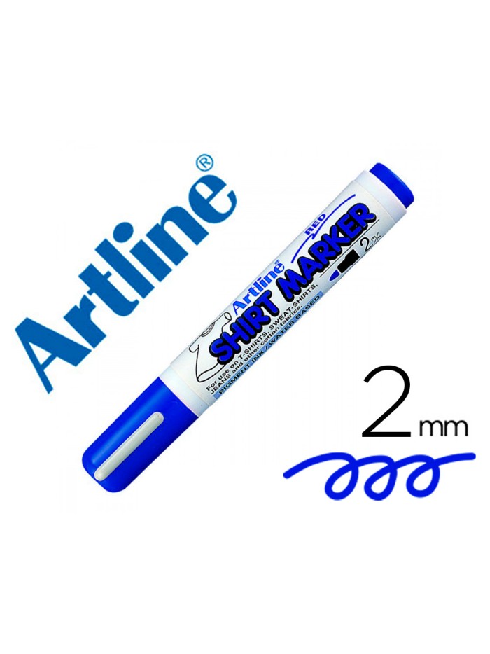 Rotulador artline camiseta ekt-2 azul punta redonda 2 mm para uso en camisetas Rotulador artline camiseta ekt-2 azul punta redonda 2 mm para uso en camisetas