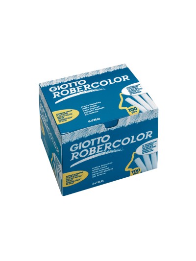 Tiza blanca antipolvo robercolor caja de 100 unidades