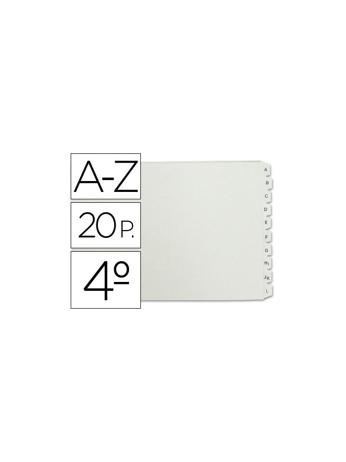 Separador alfabetico multifin 3003 plastico cuarto apaisado Separador alfabetico multifin 3003 plastico cuarto apaisado