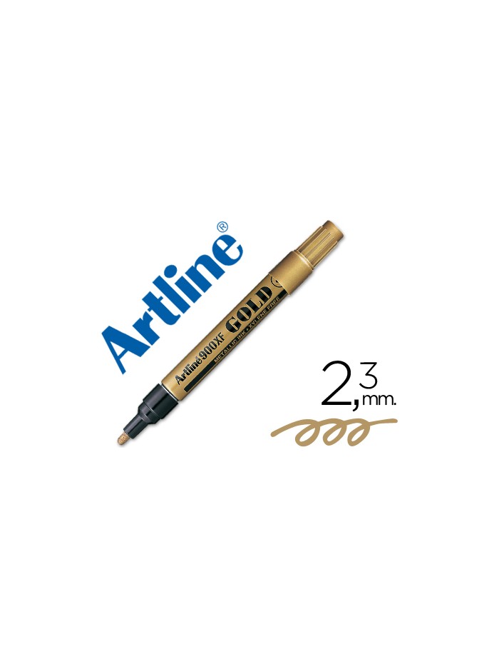 Rotulador artline marcador permanente tinta metalica ek-900 oro punta redonda 2.3 mm Rotulador artline marcador permanente tinta metalica ek-900 oro punta redonda 2.3 mm