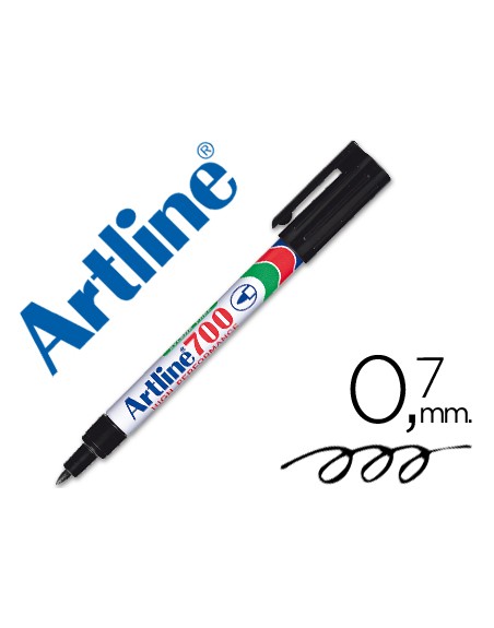 Rotulador artline marcador permanente ek-700 negro punta redonda 0.7 mm papel metal y cristal