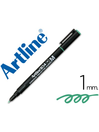 Rotulador artline retroproyeccion punta fibra permanente ek-854 verde -punta redonda 1 mm