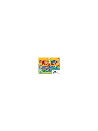Lapices cera plastidecor caja de 24 colores surtidos