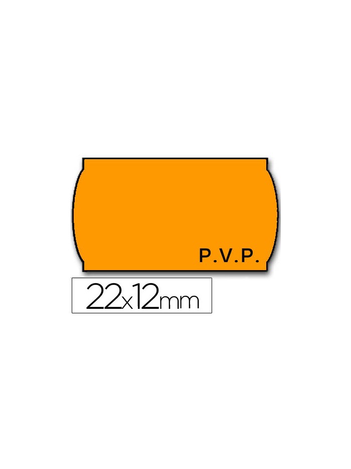 Etiquetas meto onduladas 22x12 mm pvp naranja fluor adh.2 rollo 1500 etiquetas Etiquetas meto onduladas 22x12 mm pvp naranja fluor adh.2 rollo 1500 etiquetas