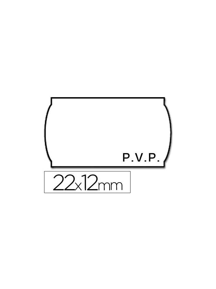 Etiquetas meto onduladas 22x12 mm pvp blanca adh.2 rollo 1500 etiquetas Etiquetas meto onduladas 22x12 mm pvp blanca adh.2 rollo 1500 etiquetas