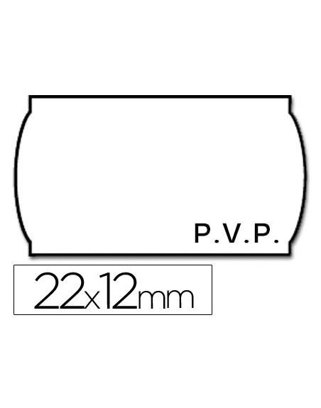Etiquetas meto onduladas 22x12 mm pvp blanca adh.2 rollo 1500 etiquetas