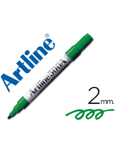 Rotulador artline pizarra ek-500 verde punta redonda 2 mm recargable