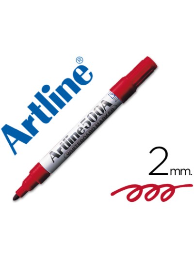 Rotulador artline pizarra ek-500 rojo punta redonda 2 mm recargable