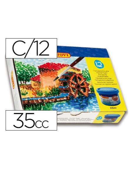 Tempera jovi 35 ml caja de 12 colores surtidos
