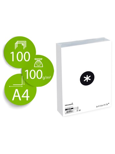 Papel antartik din a4 100g/m2 liso paquete de 100 hojas