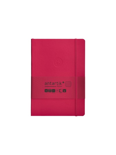 Cuaderno con gomilla antartik notes tapa blanda a5 hojas cuadricula burdeos 80 hojas 80 gr fsc