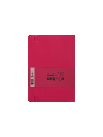 Cuaderno con gomilla antartik notes tapa blanda a5 hojas cuadricula burdeos 80 hojas 80 gr fsc