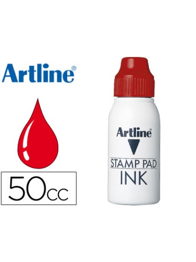 Tinta tampon artline roja bote 50 cc