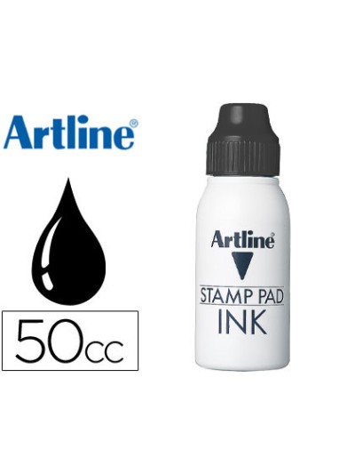 Tinta tampon artline negra bote 50 cc