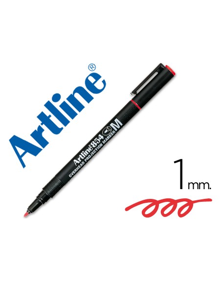 Rotulador artline retroproyeccion punta fibra permanente ek-854 rojo -punta redonda 1 mm