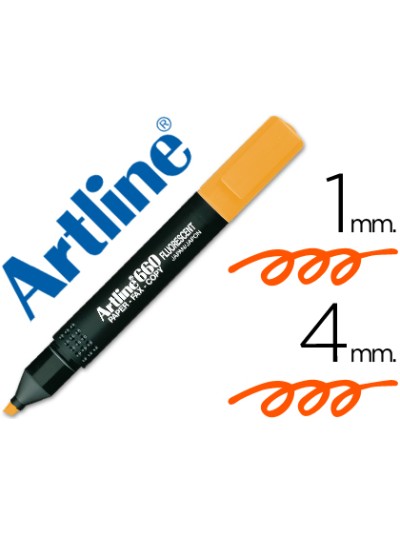 Rotulador artline fluorescente ek-660 naranja punta biselada