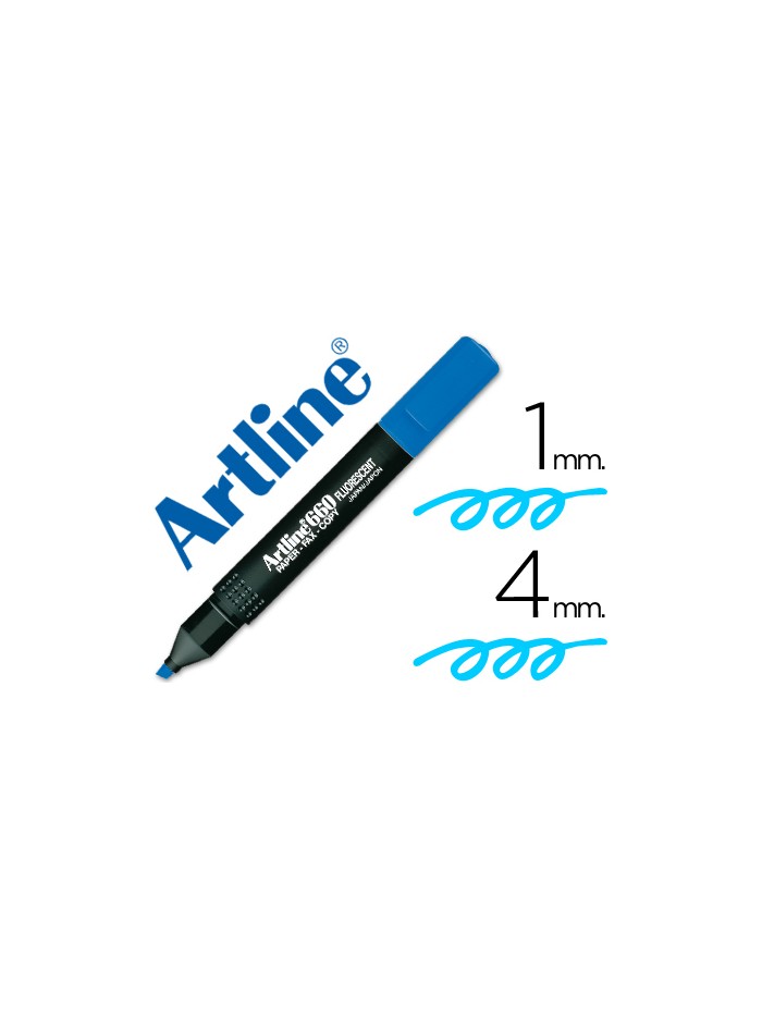Rotulador artline fluorescente ek-660 azul punta biselada Rotulador artline fluorescente ek-660 azul punta biselada