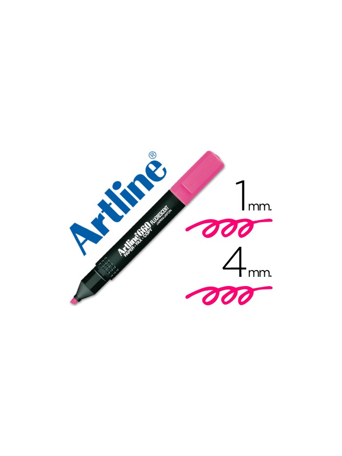 Rotulador artline fluorescente ek-660 rosa punta biselada Rotulador artline fluorescente ek-660 rosa punta biselada