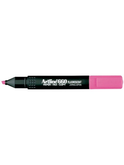 Rotulador artline fluorescente ek-660 rosa punta biselada