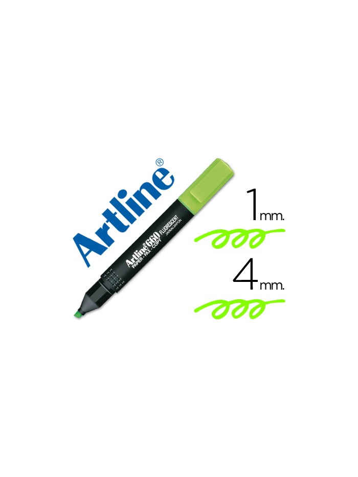 Rotulador artline fluorescente ek-660 verde punta biselada Rotulador artline fluorescente ek-660 verde punta biselada
