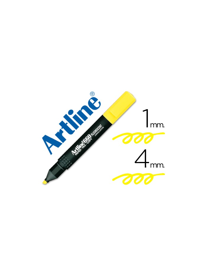 Rotulador artline fluorescente ek-660 amarillo punta biselada Rotulador artline fluorescente ek-660 amarillo punta biselada