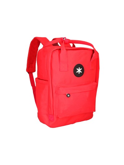 Cartera antartik mochila 2 asas y bolsillos exteriores rojo 300x115x390 mm