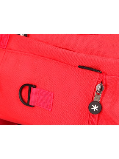 Cartera antartik mochila 2 asas y bolsillos exteriores rojo 300x115x390 mm