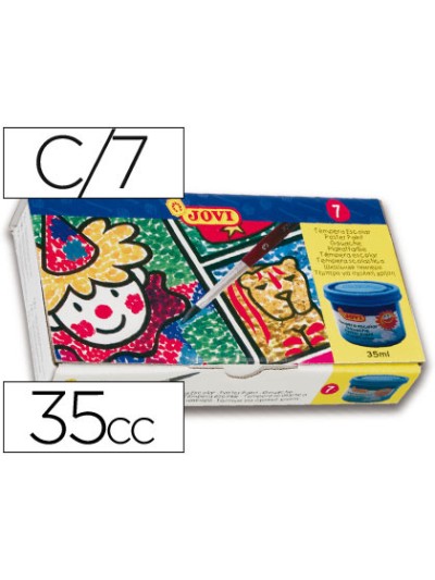 Tempera jovi 35 ml caja de 7 colores surtidos