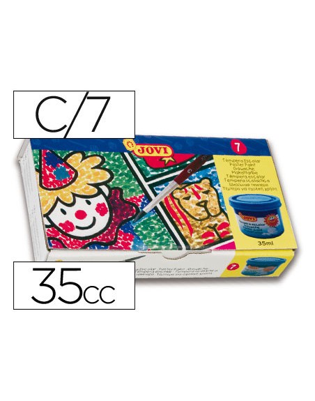 Tempera jovi 35 ml caja de 7 colores surtidos