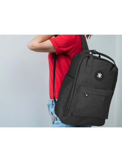 Cartera antartik mochila 2 asas y bolsillos exteriores negro 300x115x390 mm