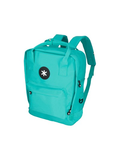 Cartera antartik mochila 2 asas y bolsillos exteriores menta 300x115x390 mm