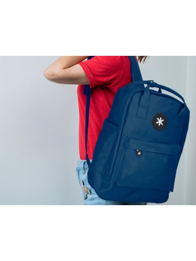Cartera antartik mochila 2 asas y bolsillos exteriores azul 300x115x390 mm