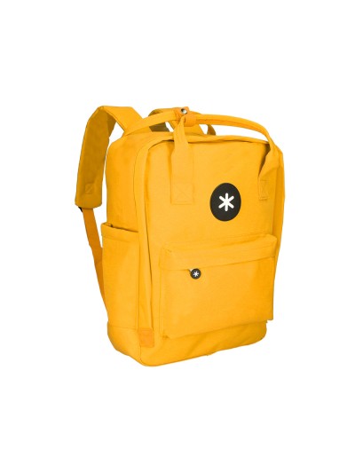 Cartera antartik mochila 2 asas y bolsillos exteriores mostaza 300x115x390 mm