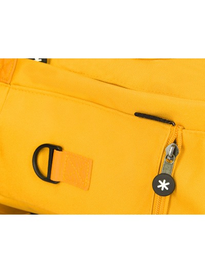Cartera antartik mochila 2 asas y bolsillos exteriores mostaza 300x115x390 mm