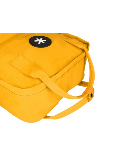 Cartera antartik mochila 2 asas y bolsillos exteriores mostaza 300x115x390 mm